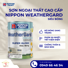Sơn Ngoại Thất Nippon WeatherGard Siêu Bóng 5L