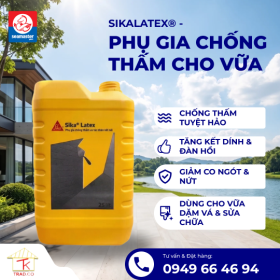 Sika Latex – Phụ Gia Chống Thấm Polymer Cho Vữa Xi Măng & Bê Tông