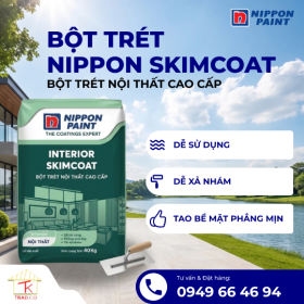 Bột Trét Tường Nippon SkimCoat Trong Nhà Bao 40kg