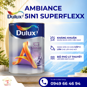 Sơn nước nội thất siêu cao cấp Dulux Ambiance 5 in 1 Superflexx Bóng Mờ Z611