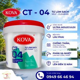 Sơn ngoại thất cao cấp KOVA CT-04  Tự Làm Sạch (Bóng mờ – Nền S,T)