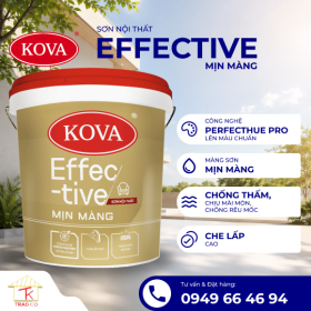 Sơn nội thất KOVA Effective  Mịn Màng (Mờ - Nền S)