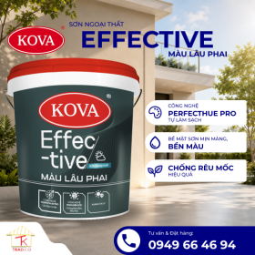 Sơn ngoại thất KOVA Effective  Màu Lâu Phai (Mờ - Nền S,T)