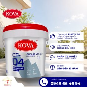 Sơn ngoại thất cao cấp KOVA CT-04  Che Lấp Vết Nứt (Bóng mờ – Nền S,T)
