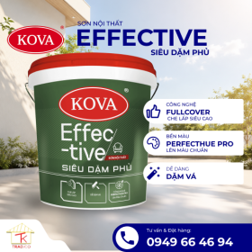 Sơn nội thất KOVA Effective  Siêu Dặm Phủ (Mờ - Nền S)